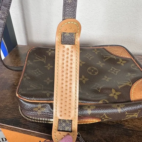 Authentic Louis Vuitton Danube Monogram Brown Messenger Crossbody Bag